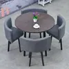 Mesa e Cadeiras Simples Modernas para Negócios e Recepção de Convidados, Mesa Redonda Pequena para Lanchonete de Chá com Leite, Mesa de Jantar