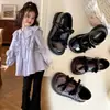 Zapatos de Cuero con Lazo de Moda para Niñas 2026 Nuevo Estilo Primavera y Otoño Zapatos Individuales Versátiles para Niños Mocasines Elegantes para Niñas Pequeñas