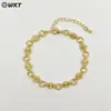 Wt-Jf369 Versátil Clásico Cotidiano Pequeño Aro Cruzado de Diseño Latón Ajustable 7 pulgadas Delgado Pulsera