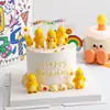 Decoración para Pastel de Dragón de Leche Gordito Pequeño de Moda Lindo Genial Amarillo Pequeño Dinosaurio de Leche Decoración para Hornear de Cumpleaños