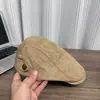 Gorra Francesa de Dos Vías con Visera de Pato para Mujer Otoño/Invierno Gorra de Moda Retro de Ante Sintético Gorra de Hombre