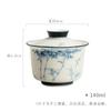 Moji Jade Porcelana Color Bajo Esmalte Azul y Blanco Pintado a Mano Tazón con Tapa Cerámica Doméstica Tazón de Té de Bambú para Kung Fu Juego de Té Tazón de Té