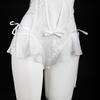 Lemon Story Ropa Interior Sexy Atuendo Sexy de una Pieza para Mujeres Pura Tentación de Encaje Pijamas Conjunto Abierto en la Entrepierna Sin Quitar 9148