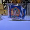 Pintura Thangka Dorada de las Vidas Pasadas y Presentes de Zaki Lam, los Ocho Zorros Guardianes, Pintura Thangka Semipintada a Mano sobre Lienzo