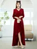 Vestido de Banquete 2026 Escote en V Elegante Gama Alta Cola de Pez Volante Vestido de Anfitrión Irregular de Longitud Media para Reunión Anual