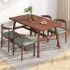 Mesa de comedor simple y moderna para apartamentos pequeños, adecuada para uso doméstico, restaurantes de comida rápida y espacios comerciales; mesa rectangular para propiedades de alquiler