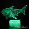 Lâmpada de mesa 3D da série Shark Cross-border LED colorida Touch Remote Nightlight USB Creative Gift Table Lamp