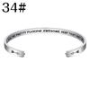 Pulseira de Aço Inoxidável 43 6mm Feminina Abertura em C Ajustável Presente de Família Feriado Aniversário Joia Pulseira Inspiracional