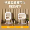 Espejo de Maquillaje LED Luz de Relleno para Dormitorio Espejo Convexo Espejo Redondo Pequeño Portátil Giratorio