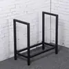 Rack de Armazenamento de Madeira de Ferro Forjado para Interior Rack de Armazenamento Móvel Simples Rack para Lenha Interno e Externo Rack Removível para Lenha