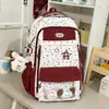 Estilo Coreano Dulce Estrella Dopamina Bolsa para Dolor Alto Aspecto Bloque de Color Estudiantes de Primaria Grados 3-5 Juego de Dos Piezas Mochila