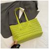 Bolsa de Cesta de Verduras de Moda de Gran Capacidad Casual 2025 Nueva Bolsa Tote de Color Puro para Suegra Bolso de Hombro Hueco de Alto Valor
