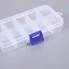 Caja de Almacenamiento Transparente de Plástico PP con 10 Compartimentos, para Cuentas, Piezas de Uñas, Herramientas de Ferretería, Joyería, Componente de Almacenamiento de Clasificación Multi-compartimentos