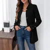 Otoño 2026 Nueva Moda Femenina Transfronteriza Europea y Americana Color Sólido Cuello Alto Holgado Lateral Pequeña Chaqueta Blazer para Mujer