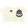 Marca de Nicho de Moda Rhude Verano Nueva Bandera de Corona Streetwear Retro Holgada Camiseta de Cuello Redondo de Manga Corta para Hombres y Mujeres