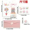 Cartão de Aniversário Simples e Fofo Transfronteiriço, Envelope, Bolo, Presente Romântico, Conjunto Criativo de Bênçãos Florais Frescas