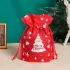 Bolsa Tote de Tecido Não Tecido com Cordão para Doces de Natal Bolsa Tote Festiva de Cabeça de Abóbora de Halloween Bolsa para Doces de Halloween