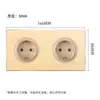 Comercio exterior oro tipo 146 dos 16A Alemania doble enchufe pared de corriente panel de enchufe europeo calibre europeo oculto
