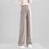 Calça Wide-Leg Gestante Primavera e Outono 2026 Novo Estilo Caimento Gravidez Sem Apertar a Barriga Solta Casual Calça Arroz Pegajoso Roupas de Outono