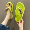 Sandalias y pantuflas de suela suave para mujer, chanclas de playa, color caramelo, con clip, para el hogar, 2024