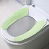 Almohadilla Adhesiva Universal para Inodoro Cubierta de Inodoro Lavable de Color Sólido sin Costuras con Forro Polar Lavadora de Almohadilla Adhesiva para Inodoro Doméstico