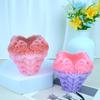 Vela em Forma de Coração 3D Gravada para o Dia dos Namorados Ornamento de Aromaterapia Molde Criativo de Gesso Rosa Molde de Silicone