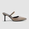 Sandalias de Verano de Nuevo Estilo con Tira Única, Espalda Descubierta y Tiras, Punta Cerrada, Tacones Altos Sexy Elegantes y Versátiles