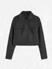 Chaqueta de Cuero para Motocicleta Wish para Mujer Primavera y Otoño Chaqueta con Cuello Alto para Mujer Delgada Casual Retro Americano Delgada Pequeña Ropa Exterior