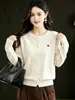 Conjunto de dos piezas Andy de terciopelo, nuevo para otoño e invierno, dulce cárdigan de punto suave de manga larga con forma de corazón para mujer, cuello redondo, top holgado y elegante