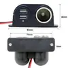 Base de alimentação dupla para carro e motocicleta com isqueiro USB duplo de 3.1A tomada de alimentação de conversão 12V-24V