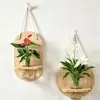 Conjunto de Plantas Verdes Hidropônicas de Parede com Suporte de Parede de Madeira Natural para Sala de Estar, Quarto, Mesa, Decoração Fresca, Plantas Fáceis de Cuidar