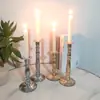 Candelabro de Hierro Dorado y Negro Retro Decoración de Atmósfera para Mesa de Comedor Adornos de Columna Romana Portavelas Largo Gama Alta