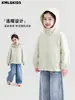 Procesamiento Personalizado Otoño Nuevo con Capucha Juguetona Niña Pequeña Cuello Alto Cortavientos Chaqueta Dulce Estilo Ropa Exterior para Niñas