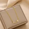 Collar transfronterizo nuevo de acero de titanio joyería femenina moda personalidad simple venta caliente joyería de cadena para clavícula femenina collar creativo