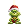 Adornos para coche temáticos del Grinch de dibujos animados transfronterizos, decoraciones para el árbol de Navidad y artículos de decoración para el hogar