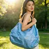 Bolsa Acordeão Bolsa de Compras de Supermercado Bolsa Tote Portátil Enrolável Bolsa Nuvem Bolsa de Armazenamento de Grande Capacidade Bolsa de Compras Dobrável
