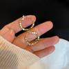 Pendientes con diseño de orejas de conejo de Dongdaemun, elegantes pendientes coreanos con hebilla de oreja, pendientes de aguja de plata chapados en plata para mujer.