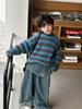 Jeans para Niños Otoño 2025 Nueva Moda Elegante Diseño Coreano Pantalones Largos con Bordado Real de Dos Piezas para Niños Pequeños