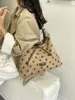 Bolso de Tote Retro de Otoño con Lunares y Lazo para Mujer, Gran Capacidad, para Viajes Diarios, Estilo Suave, Bolso de Mano Grande para el Día a Día