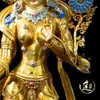 Estatua Tántrica de Tara Verde en Cobre Puro Artesanía Nepalí Tibetana Tallada a Mano