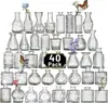 Juego de Jarrones Pequeños Decorativos de Vidrio Vintage Transparente Estilo Ins, Jarrón de Flores y Botella de Aromaterapia, El Más Vendido Transfronterizo con un Toque de Lujo