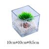 Jarrón Pequeño Transparente de Vidrio en Forma de Cubo Adorno Portavelas Flotante Arreglo Floral de Mesa para Boda Artesanía Dorada