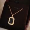 Collar Yunyao Negro Rectangular de Acero de Titanio para Mujer, Accesorio Versátil de Alta Gama, Cadena para Clavícula de Lujo Ligero con Diseño Único