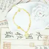 Pulsera de Oro Arena Vietnamita Textura de Moda Pulsera de Cubo de Azúcar Grueso Fortuna para Mujer Estilo Palacio Simple Joyería Duradera