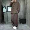 Otoño/Invierno 2026 Nuevo Conjunto Tang de Estilo Chino para Hombre Pana Vintage Holgado Talla Grande Estilo Nacional Conjunto de Dos Piezas