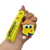 Dibujo Animado Creativo Lindo Bob Esponja Cuadrado Codicioso Estrella Grande Muñeco Doble Bolsa de Plástico Suave de PVC Llavero Colgante