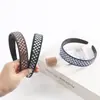 Aro para Cabelo Argola Cristal Diamante Tabuleiro de Xadrez Antiderrapante Novo Moda Aro com Brocal de Água Dente Interno Verão Cabelo Desfiado Cabeça Feminina