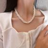 Colar de Pérolas Multicamadas Torcido Moda Retrô Francesa Elegante Corrente Clavicular Colar com Design Versátil Personalizado