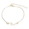 Popular joyería transfronteriza europea y americana aleación geométrica forma de ola tobillera de verano para mujer accesorios de tobillo de playa