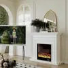 Chimenea de Llama Simulada Gabinete Decorativo Sala de Estar Estante de Almacenamiento para el Hogar Núcleo de Chimenea Electrónica Atomizada Gabinete de Entrada Retro Francés